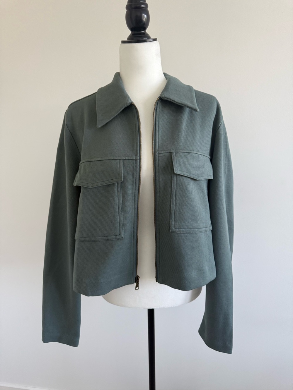 Banana Republic Zip-Front Utility Jacket in Sage